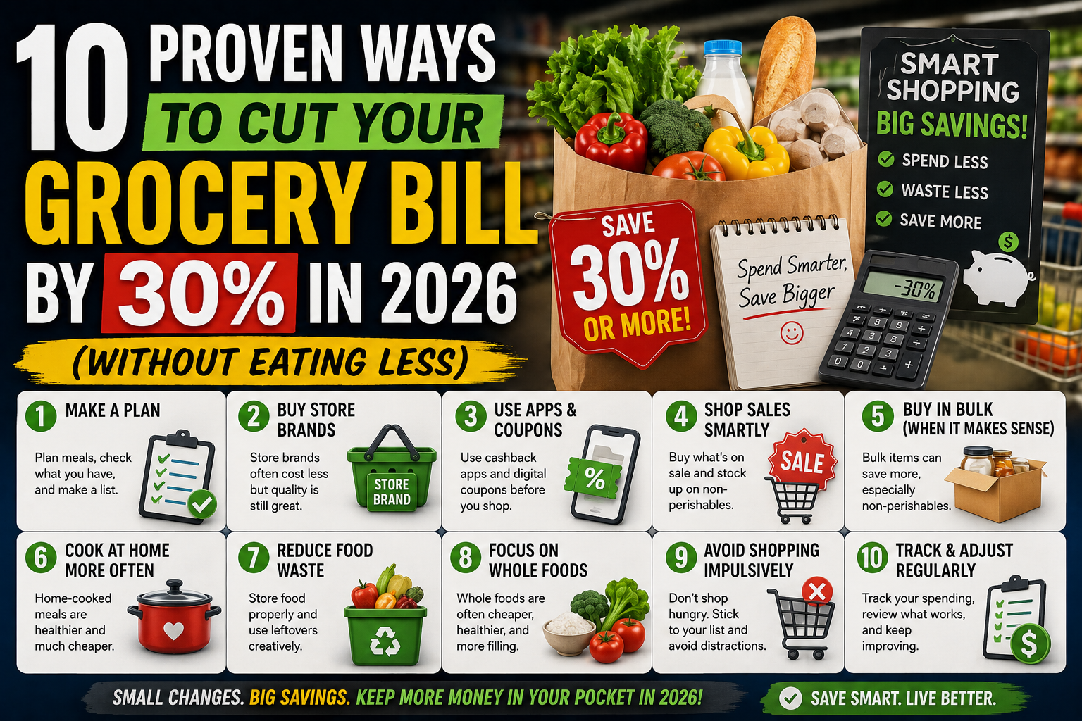 10 Proven Ways to Cut Your Grocery Bill by 30% in 2026 (Without Eating Less)