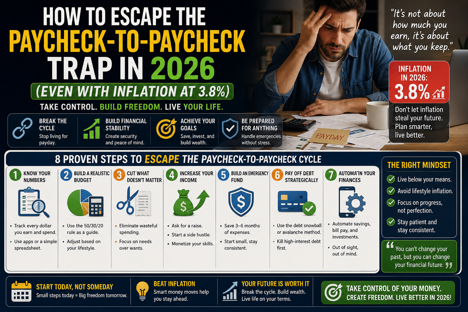 How to Escape the Paycheck-to-Paycheck Trap in 2026 (Even With Inflation at 3.8%)